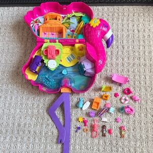 POLLY POCKET Tropical Flamingo Doll Playset with Accessories